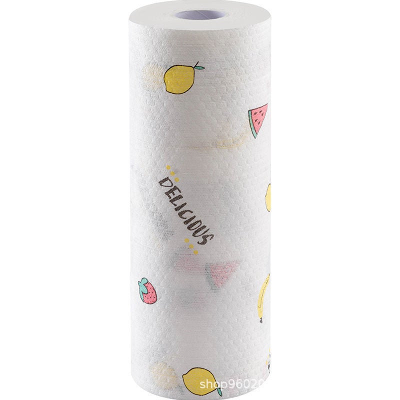 Lazy Rag Printed Kitchen Non-Woven Wet And Dry Household Rag Disposable Non-Woven Thickened Kitchen Rag - Image 1